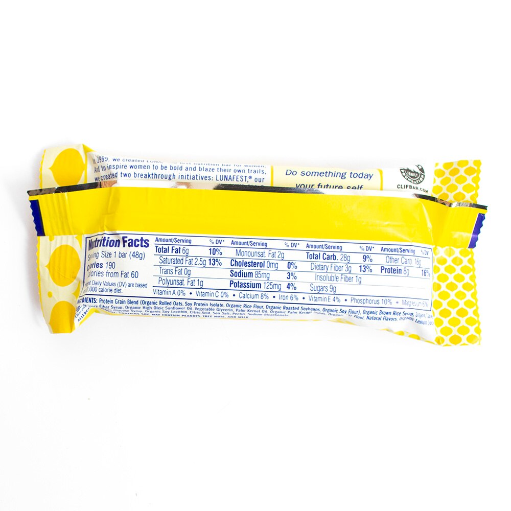 Energy Bar/Cereal Bar, Food & Beverage, Luna Bar, Lemon Zest, 1.69 ounce, 66747